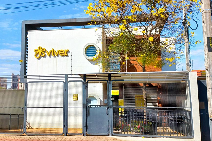 Fachada da sede atual da ONG Viver, a casinha do amor
